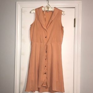Bar III Flowy Salmon Button Down Dress,Sz. S